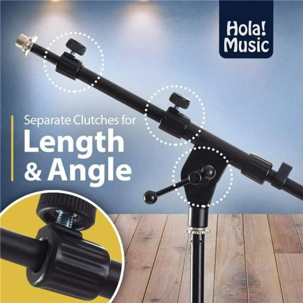 Music Mic Stand w/ Adjustable Height – Weighted Base